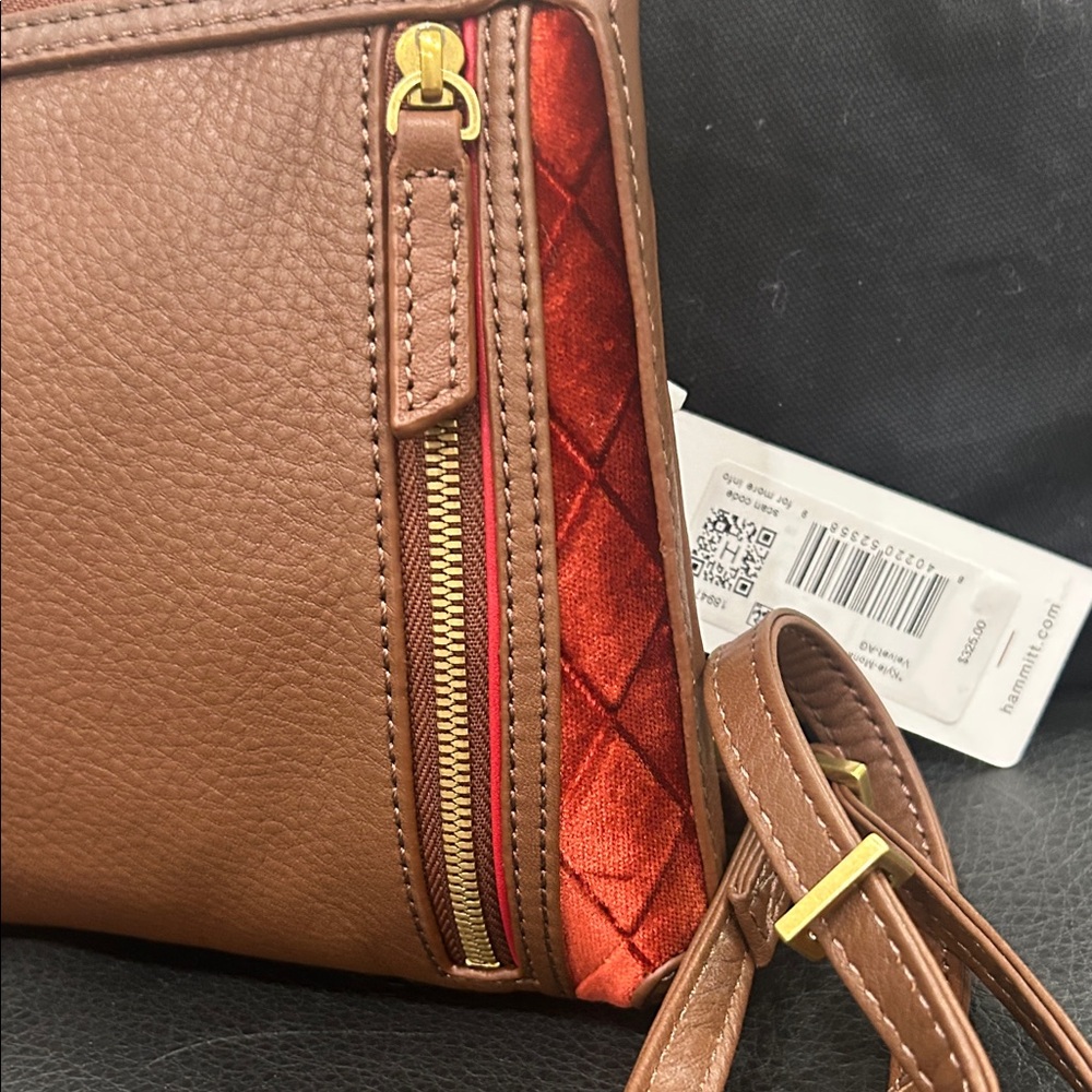 Hammitt Red Velvet Kyle-Monarch Crossbody with Gold Accents - Picture 7 of 11